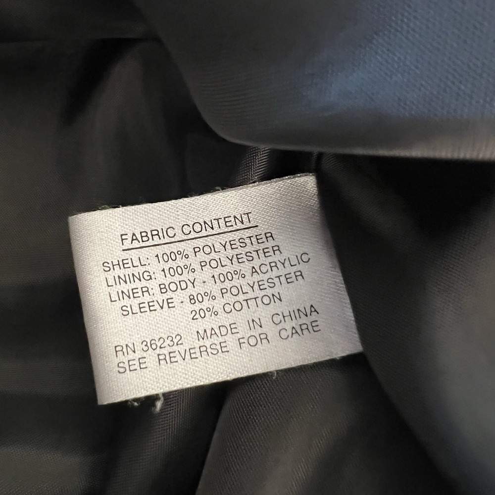 Gallery Womens Gray Trench Coat Raincoat Funnel Neck Contrast Cuff Size L - Picture 9 of 12